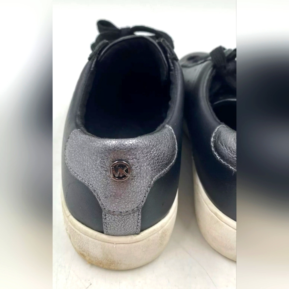Michael Kors MK Irving Black Leather Low Top Lace-Up Sneaker Shoes Size 7.5 M - Picture 9 of 9
